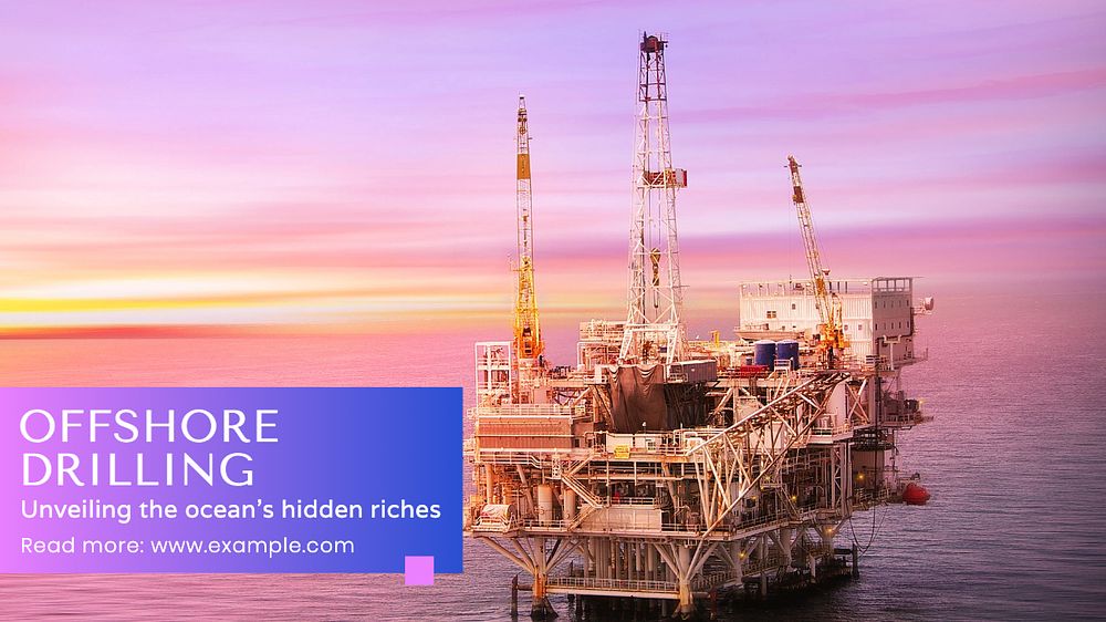 Offshore drilling blog banner template, editable text