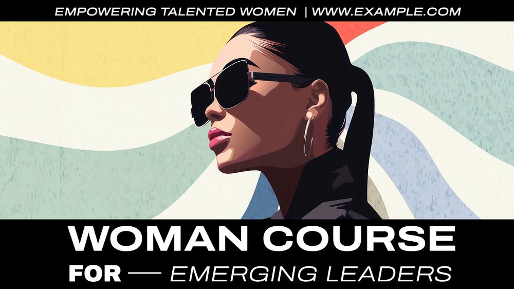 Women's leadership course  blog banner template, editable text