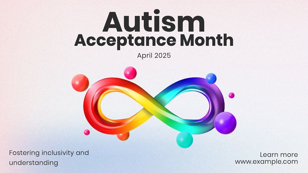 Autism acceptance month blog banner template, editable text