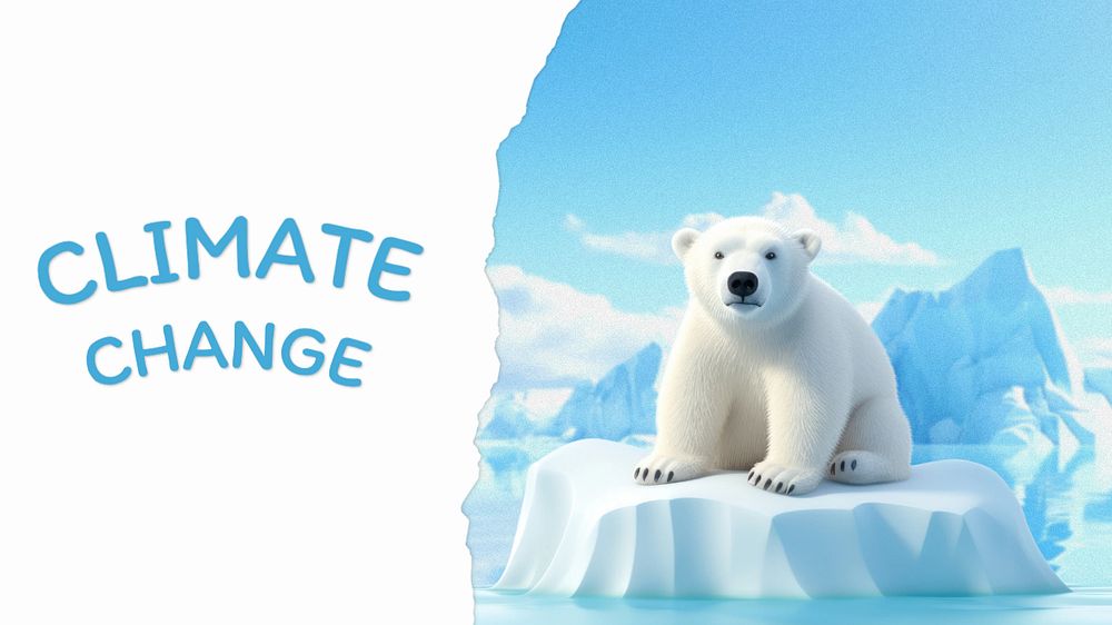 Climate change  blog banner template, editable text