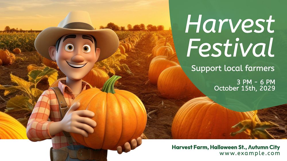 Harvest festival blog banner template, editable text