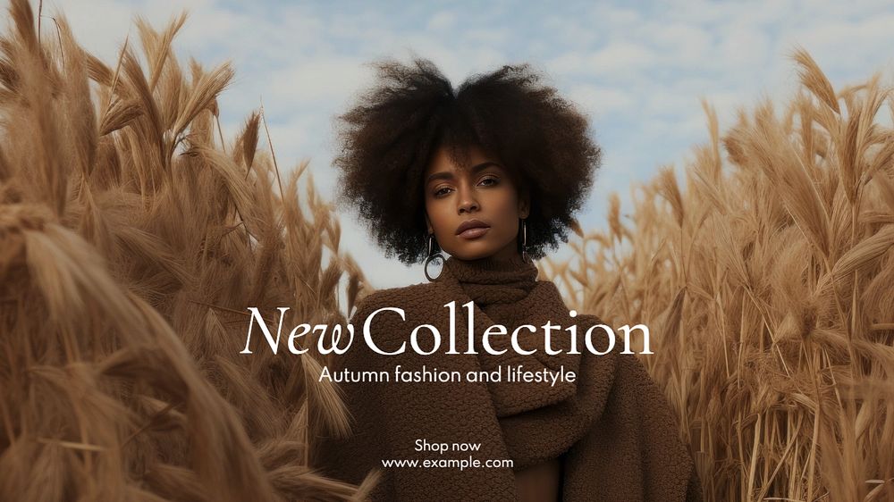 New fall collection blog banner template, editable text