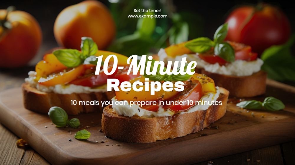 Quick food recipe blog banner template, editable text