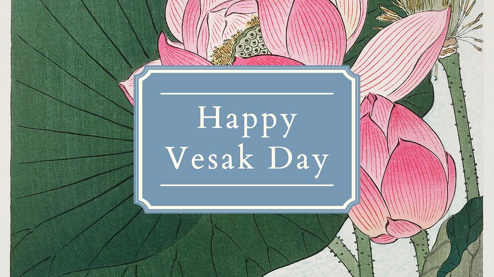 Happy Vesak Day blog banner template, editable text