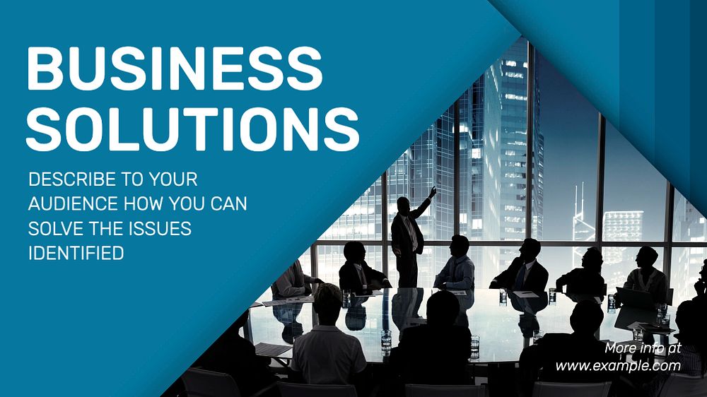 Business solutions blog banner template, editable text