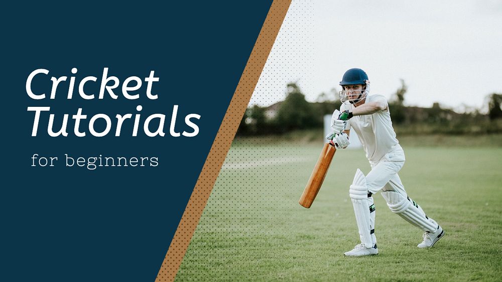 Cricket tutorial blog banner template, editable text