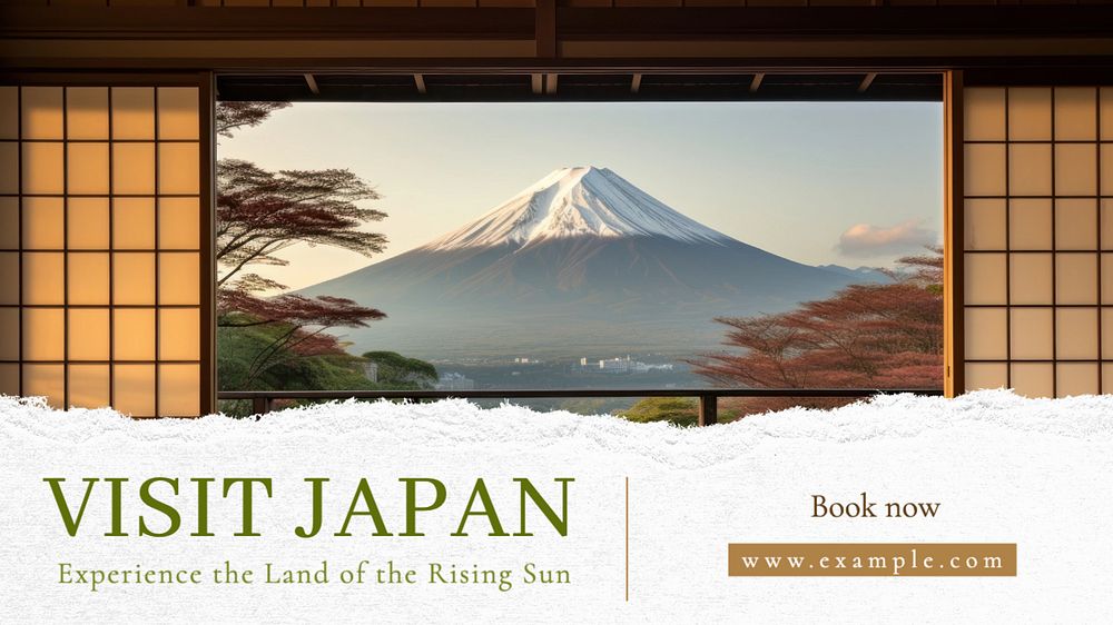 Visit Japan blog banner template, editable text