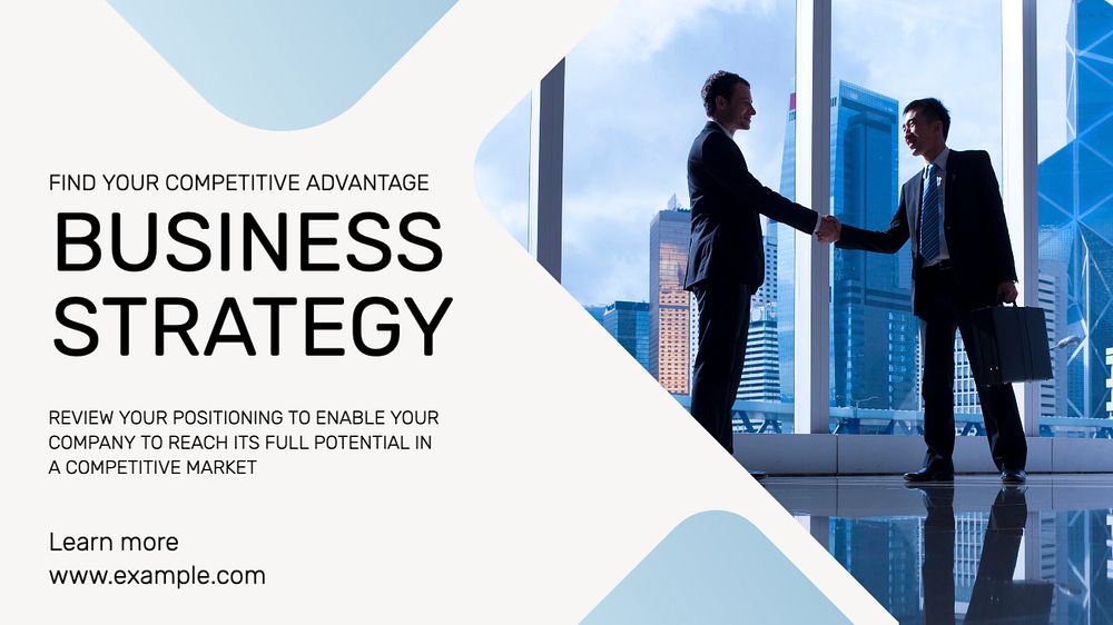 Business strategy blog banner template, editable text