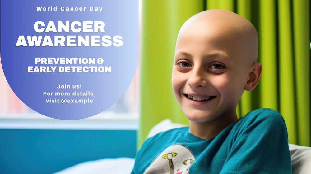 Cancer awareness blog banner template, editable text