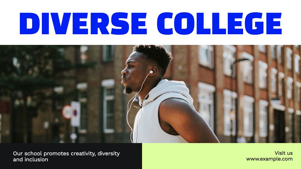 Diverse college  blog banner template, editable text