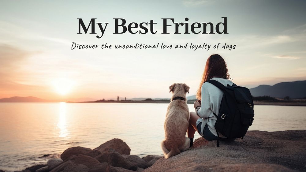 Dogs blog banner template, editable text