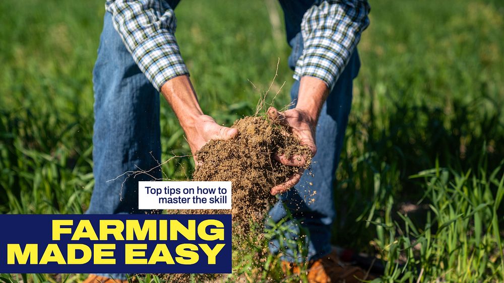 Farming made easy blog banner template, editable text