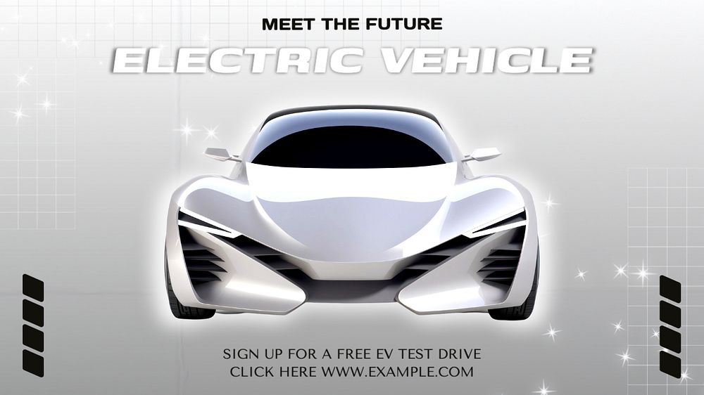 EV car blog banner template, editable text