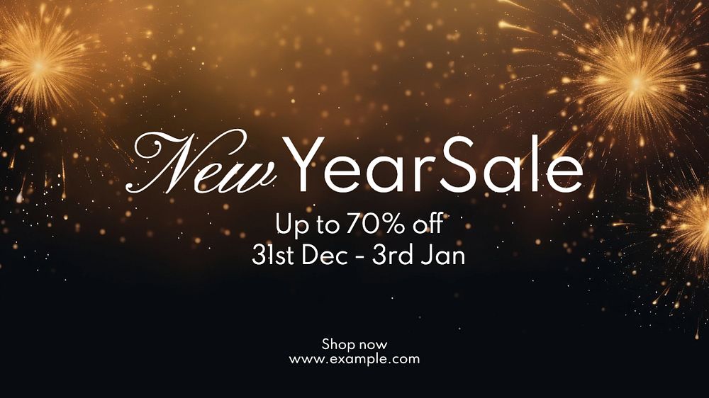 New Year sale blog banner template, editable text