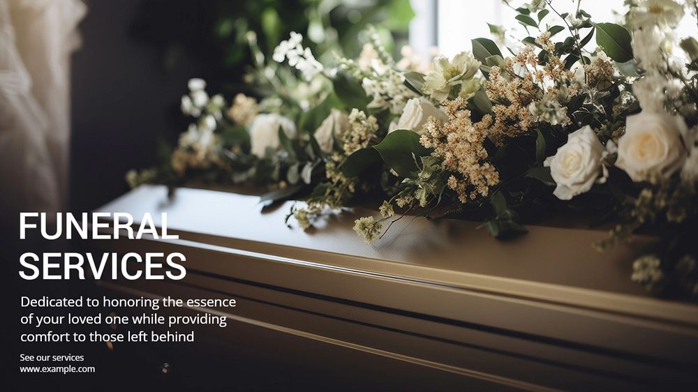 Funeral service blog banner template, editable text