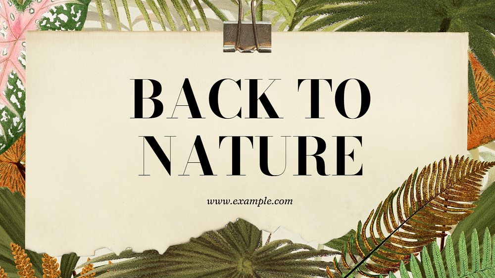 Back to nature blog banner template, editable text