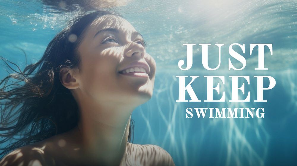 Keep swimming blog banner template, editable text