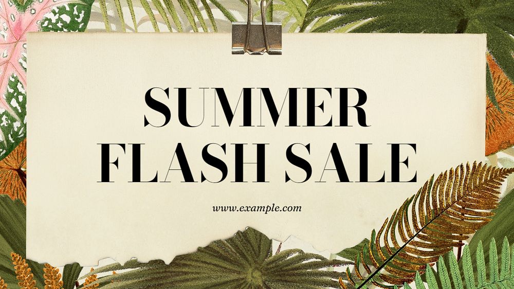 Summer flash sale blog banner template, editable text