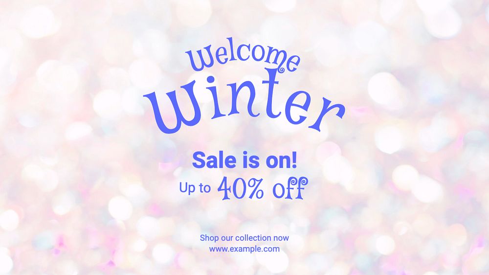 Welcome winter sale blog banner template, editable text