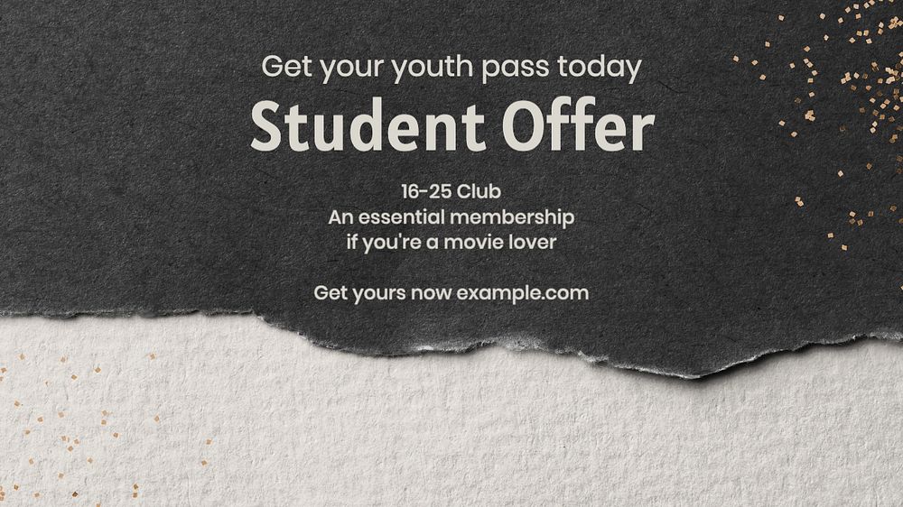 Student offer blog banner template, editable text