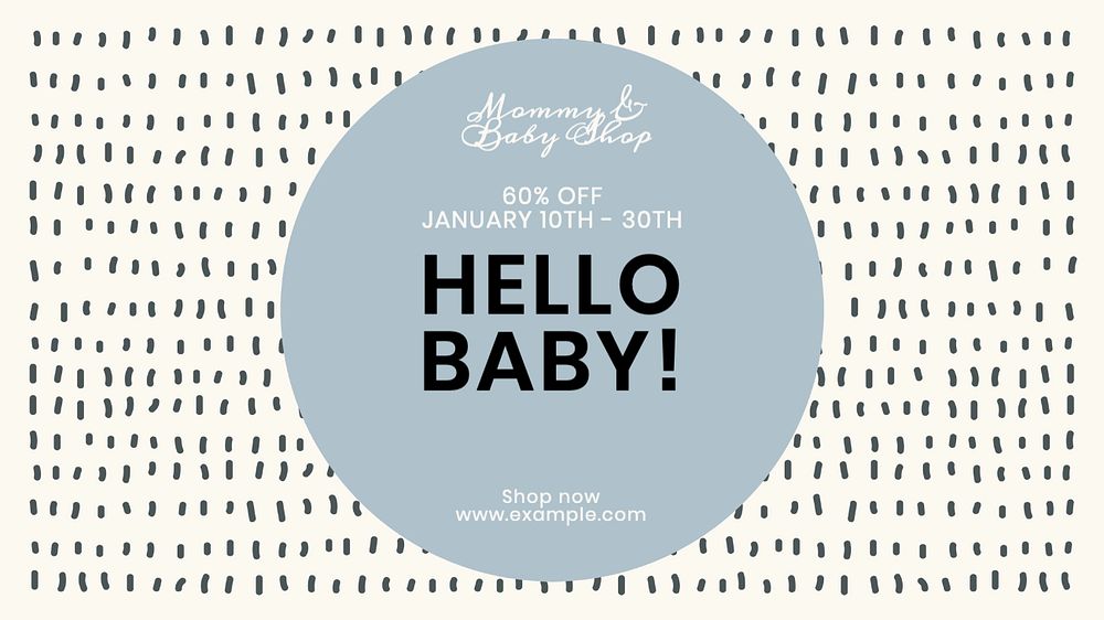 Hello baby blog banner template, editable text