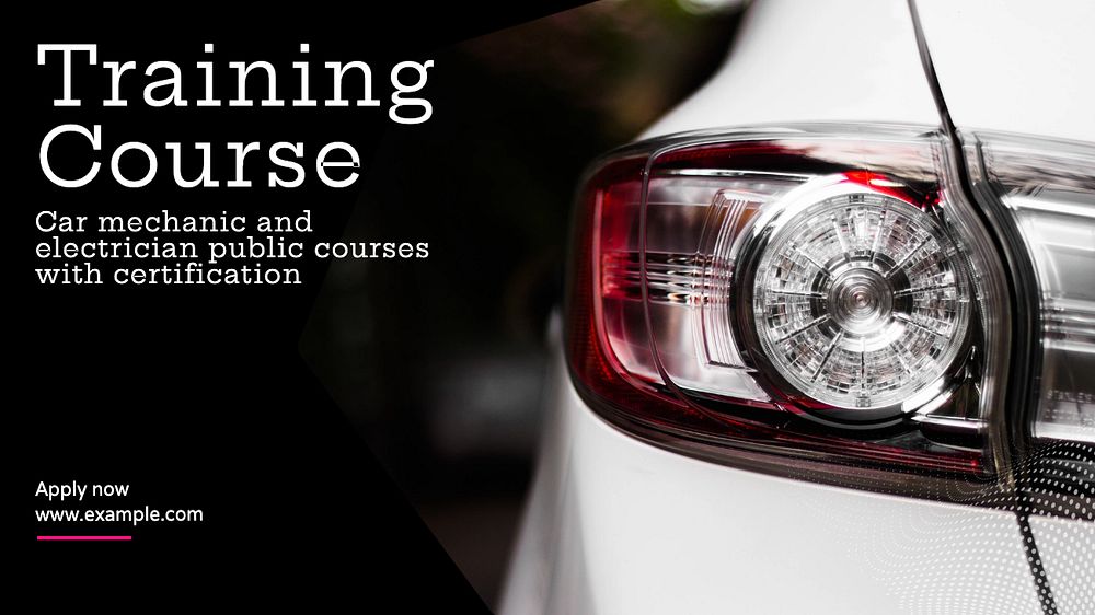 Training course blog banner template, editable text