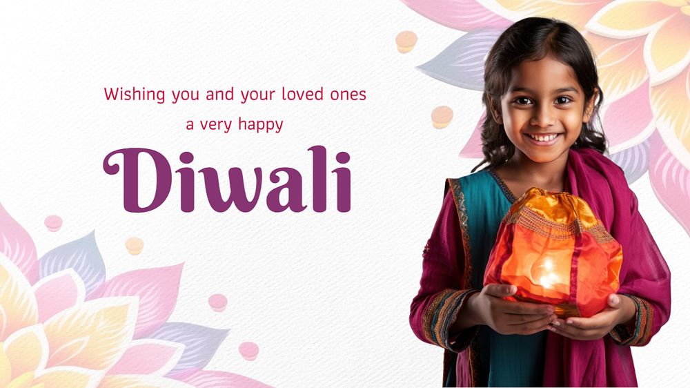 Divali festival blog banner template, editable text