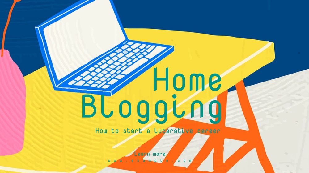 Home blogging  blog banner template, editable text