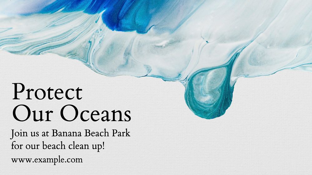 Protect our oceans blog banner template, editable text