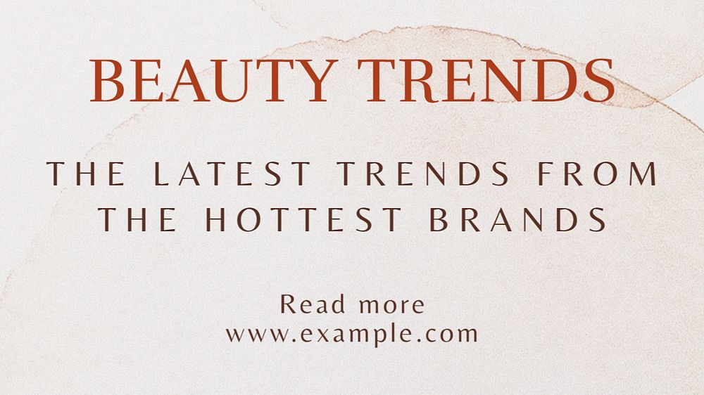 Beauty trends blog banner template, editable text