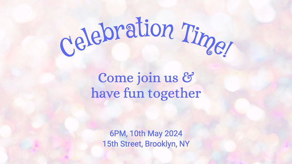 Celebration time blog banner template, editable text