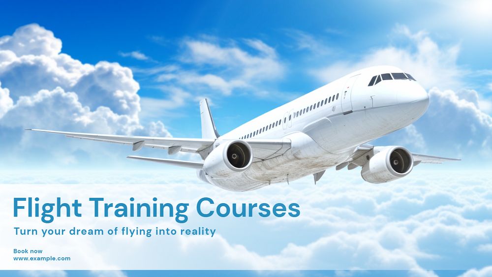 Flight training blog banner template, editable text