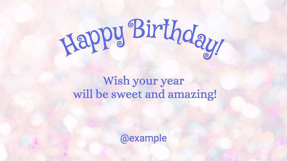 Happy Birthday blog banner template, editable text