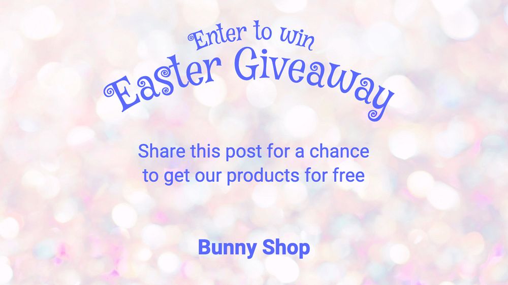 Easter giveaway blog banner template, editable text