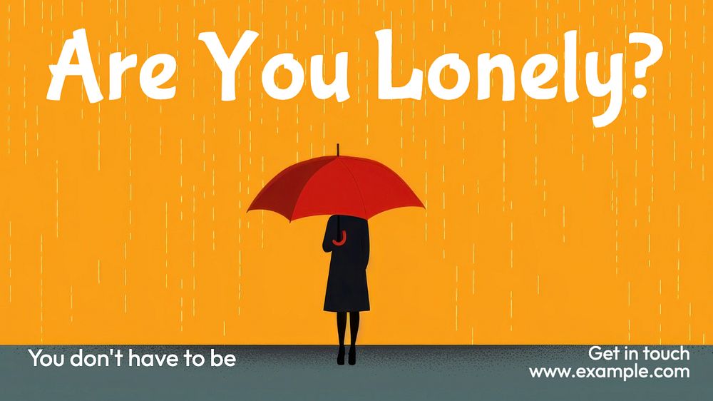 Sad and lonely blog banner template, editable text