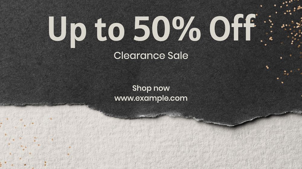 Up to 50% off blog banner template, editable text