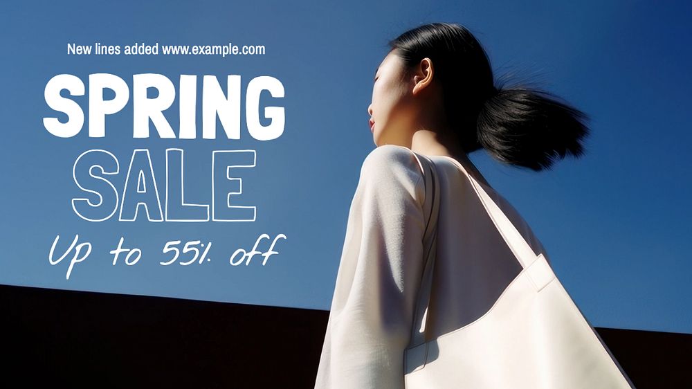 Spring sale blog banner template, editable text