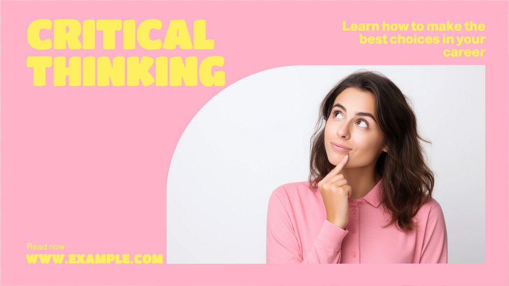 Critical thinking blog banner template, editable text