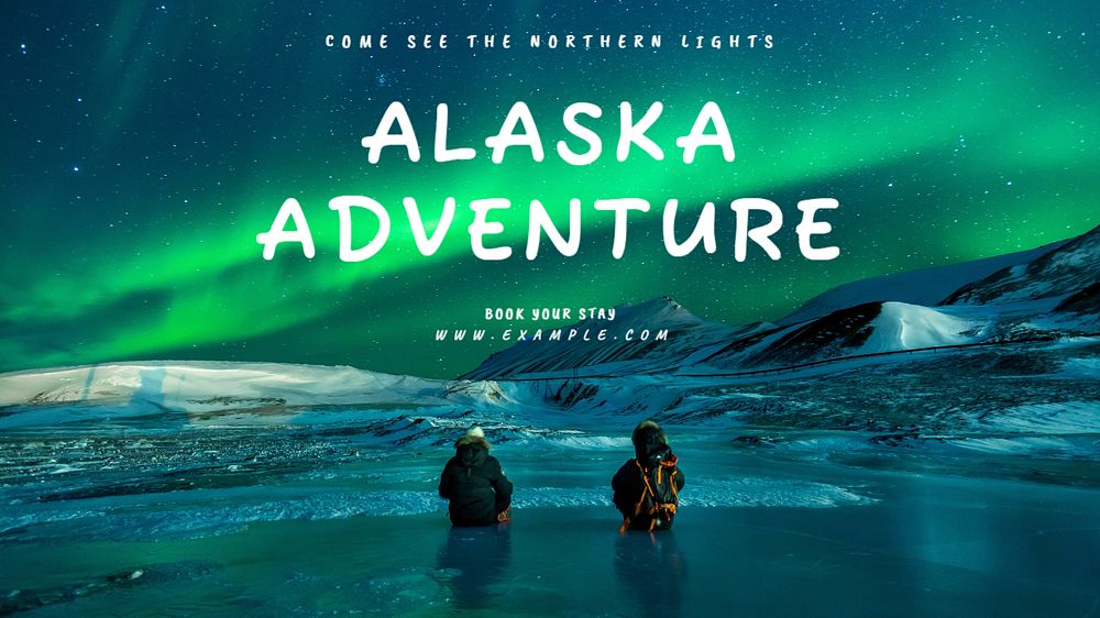 Alaska adventure blog banner template, editable text