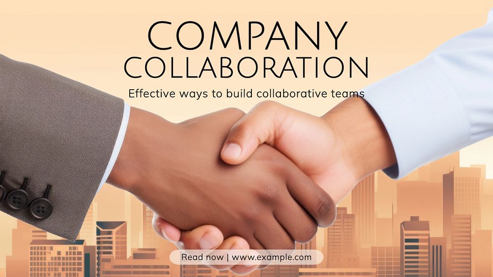 Company collaboration blog banner template, editable text