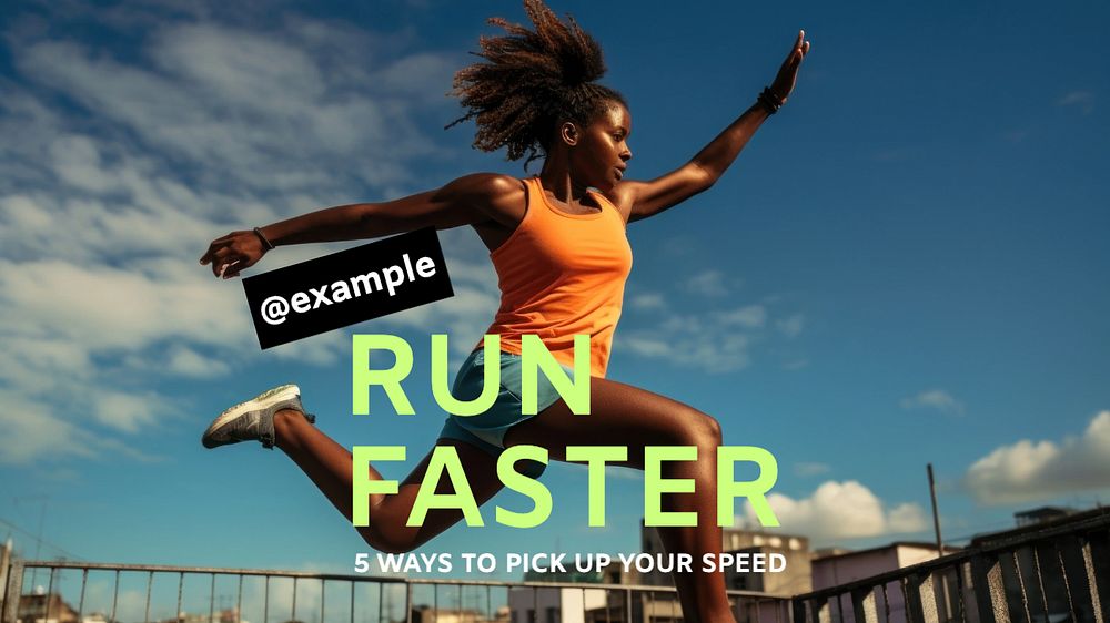 Run faster  blog banner template, editable text