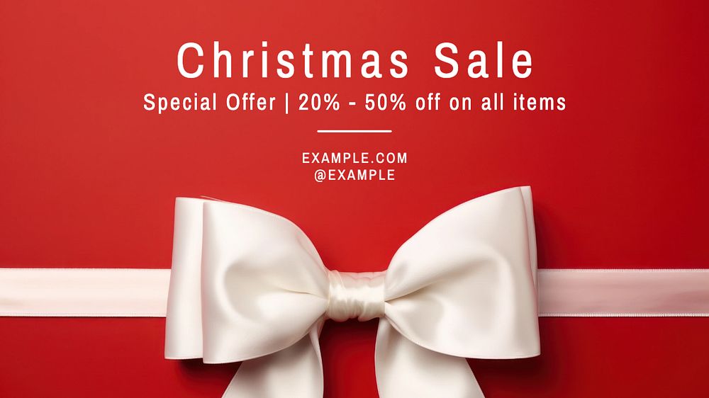 Christmas sale blog banner template, editable text