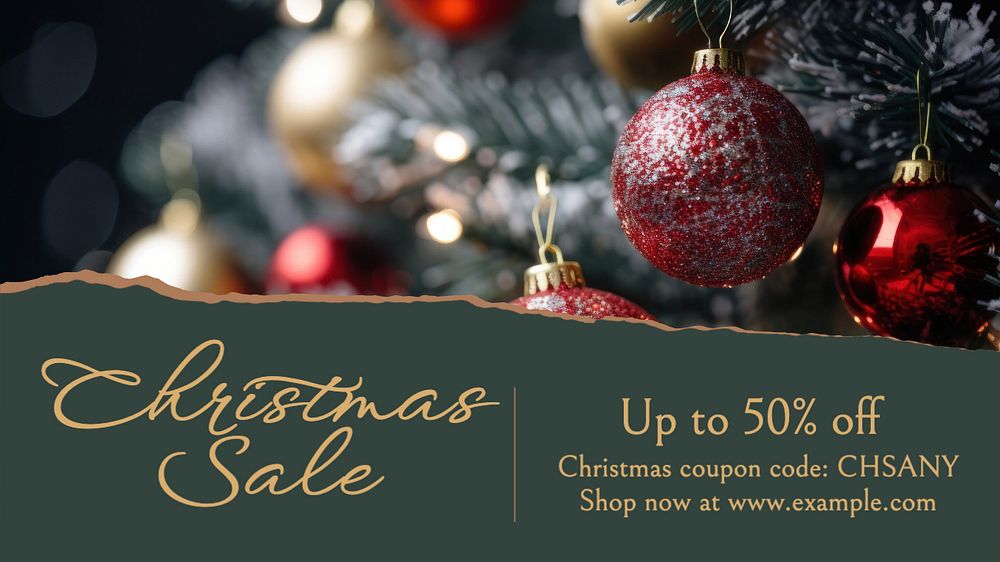 Christmas sale blog banner template, editable text