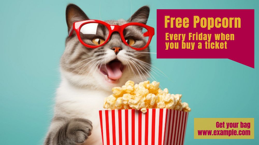 Free popcorn blog banner template, editable text