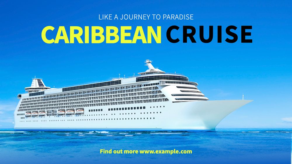 Caribbean cruise blog banner template, editable text