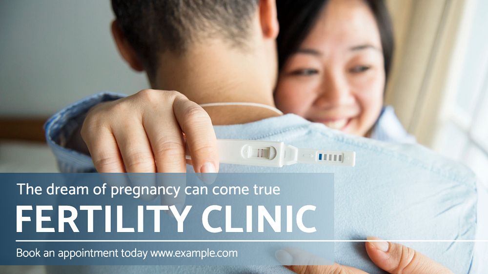 Fertility clinic blog banner template, editable text