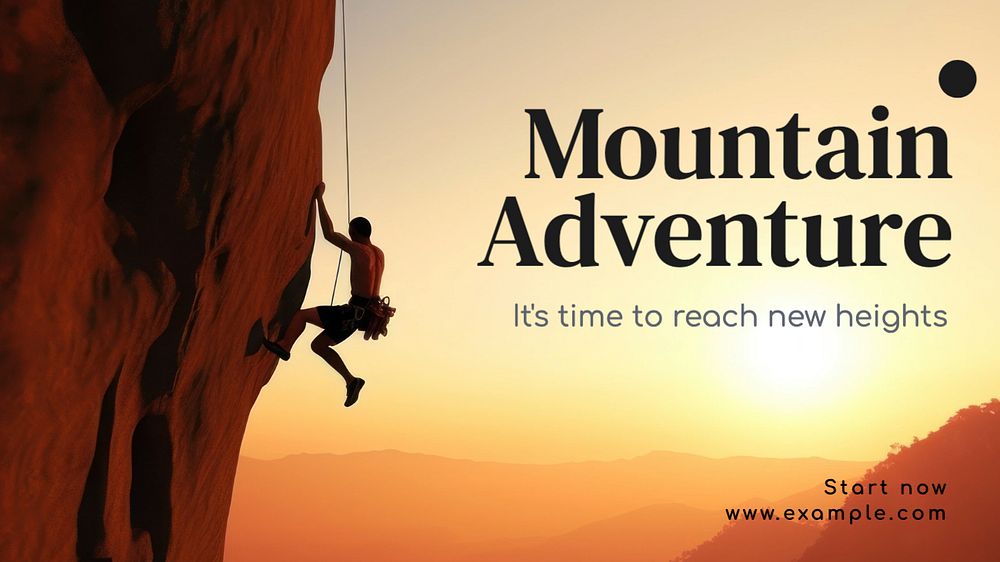 Mountain adventure blog banner template, editable text