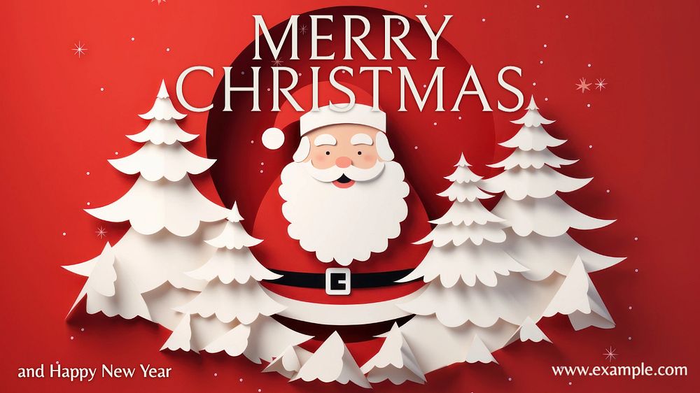 Merry Christmas blog banner template, editable text