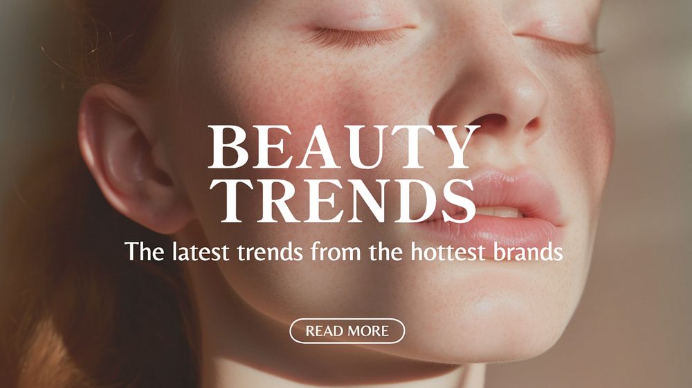 Beauty trends blog banner template, editable text