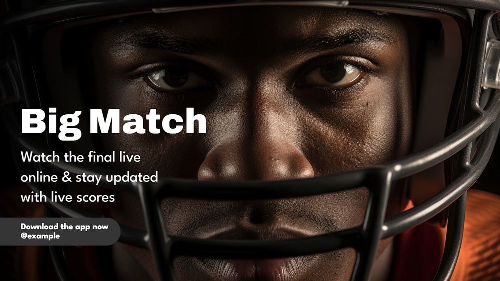 Live big match blog banner template, editable text